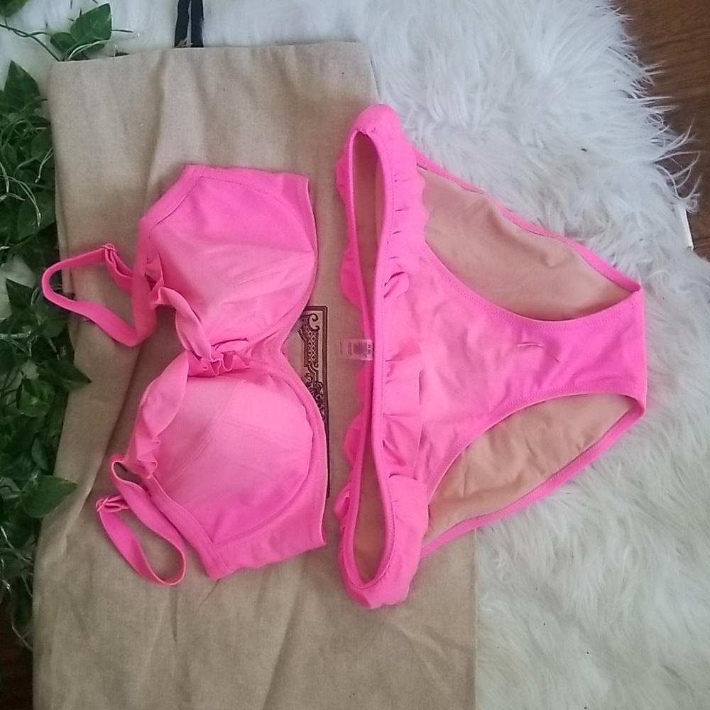 Boux Avenue Pink Ruffle bikini